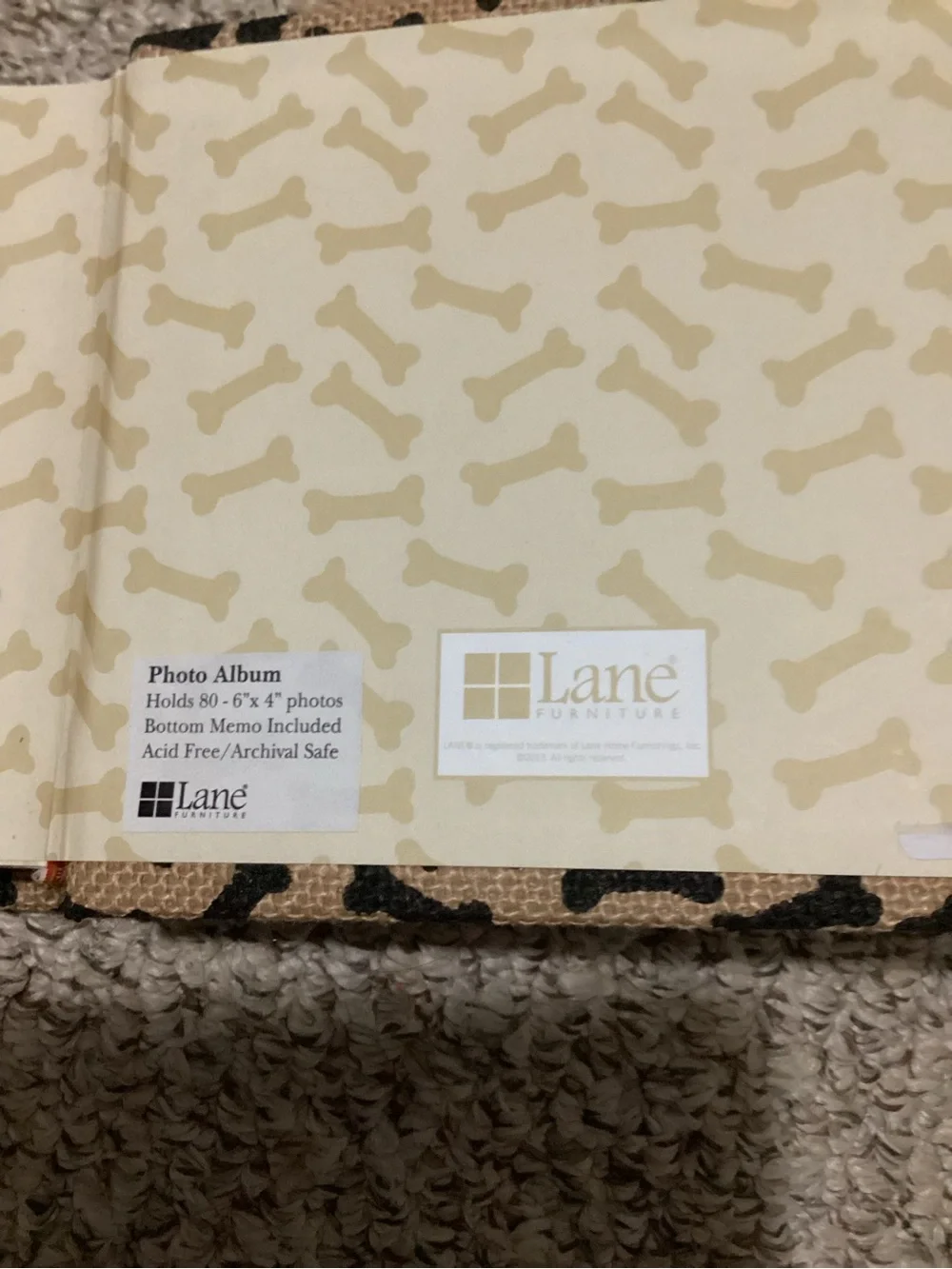 Dog Gone Cute Burlap Photo Album - Holds 80 4” X 6” Photos